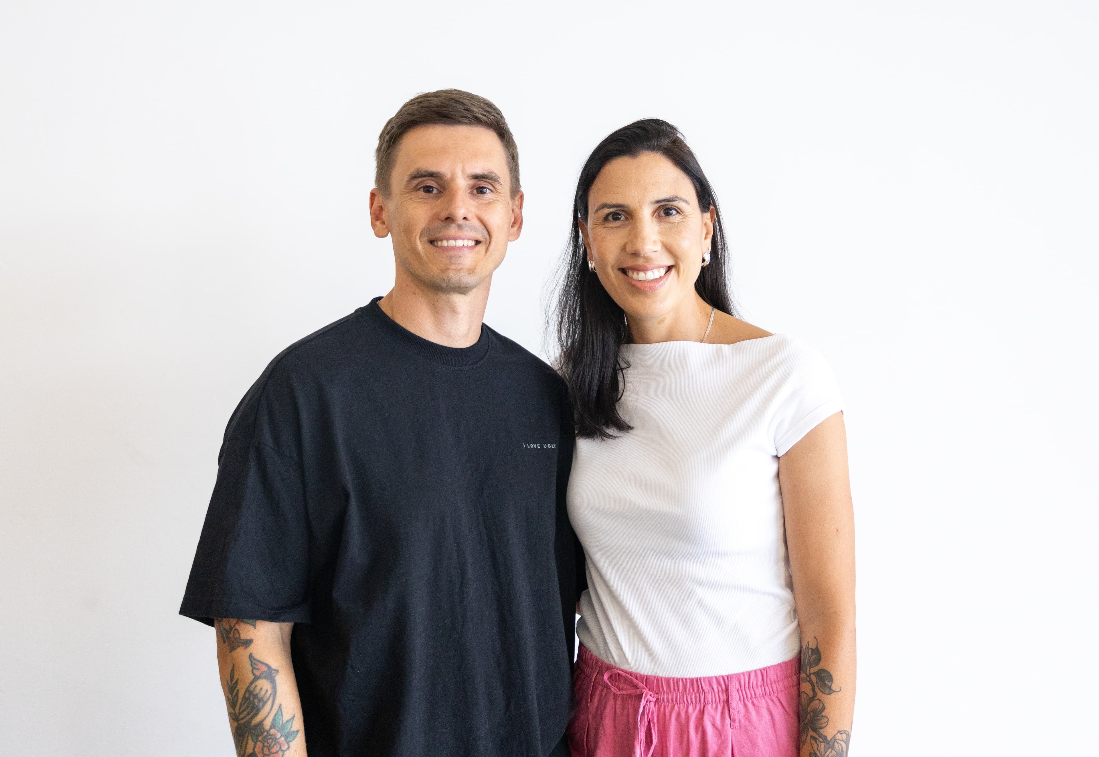 Lucas and Flavia against white background