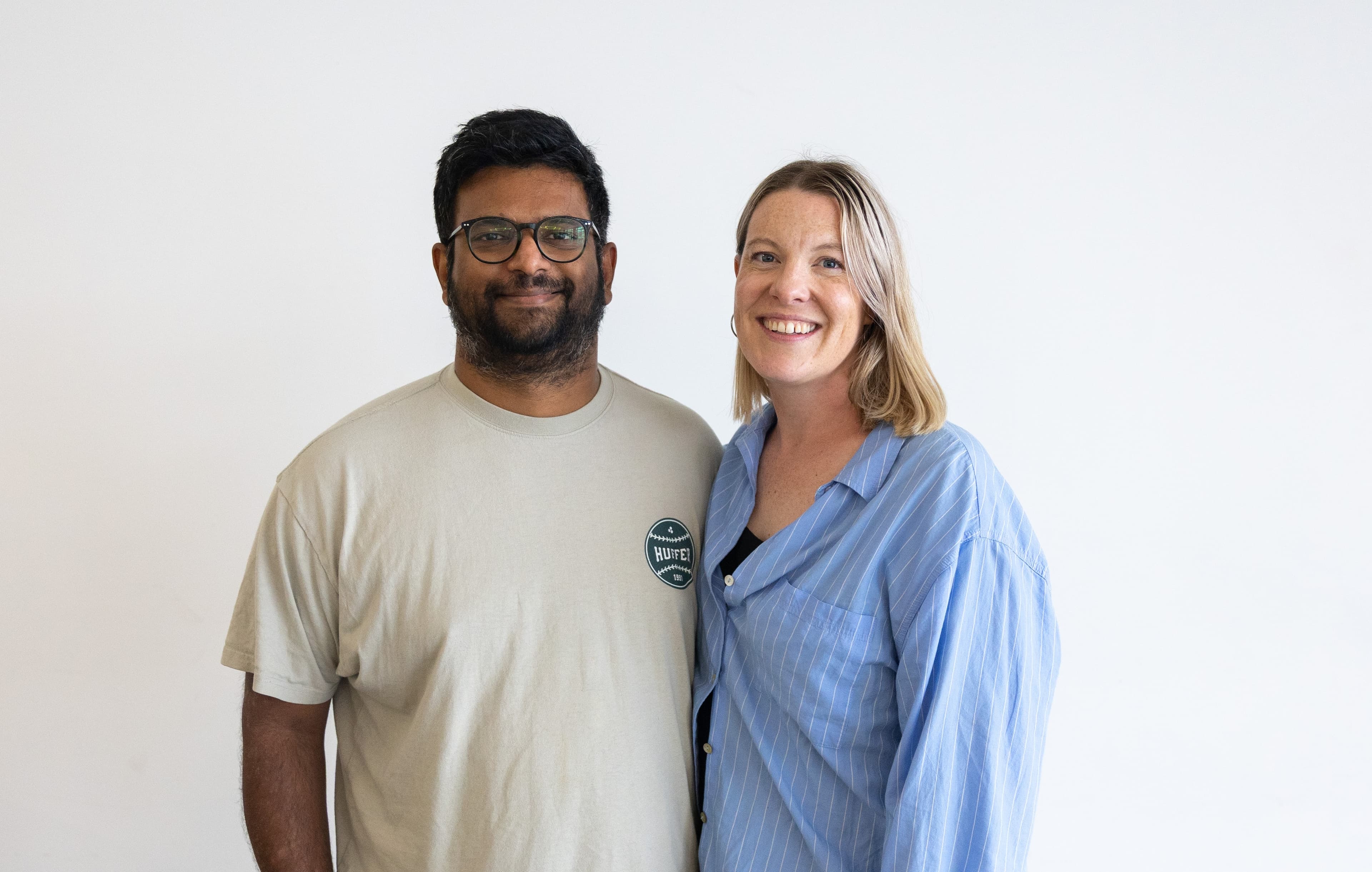 Liz and Mat against a white background
