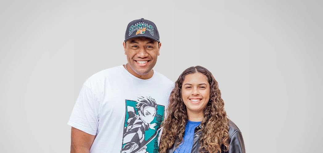 Profile photos of West Youth Pastors David & Steff Palamo