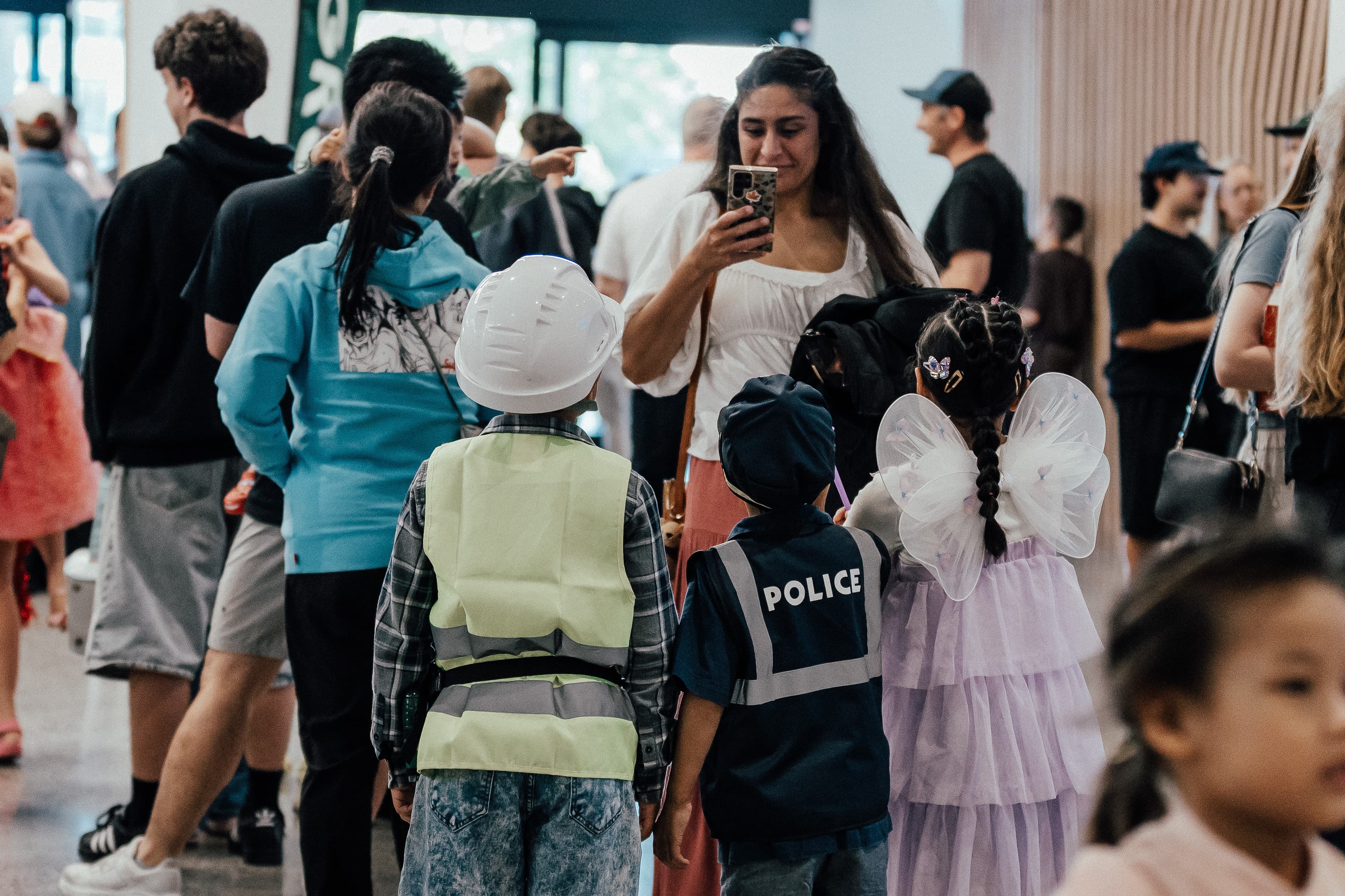 Kids dressed up for Light Party 2025