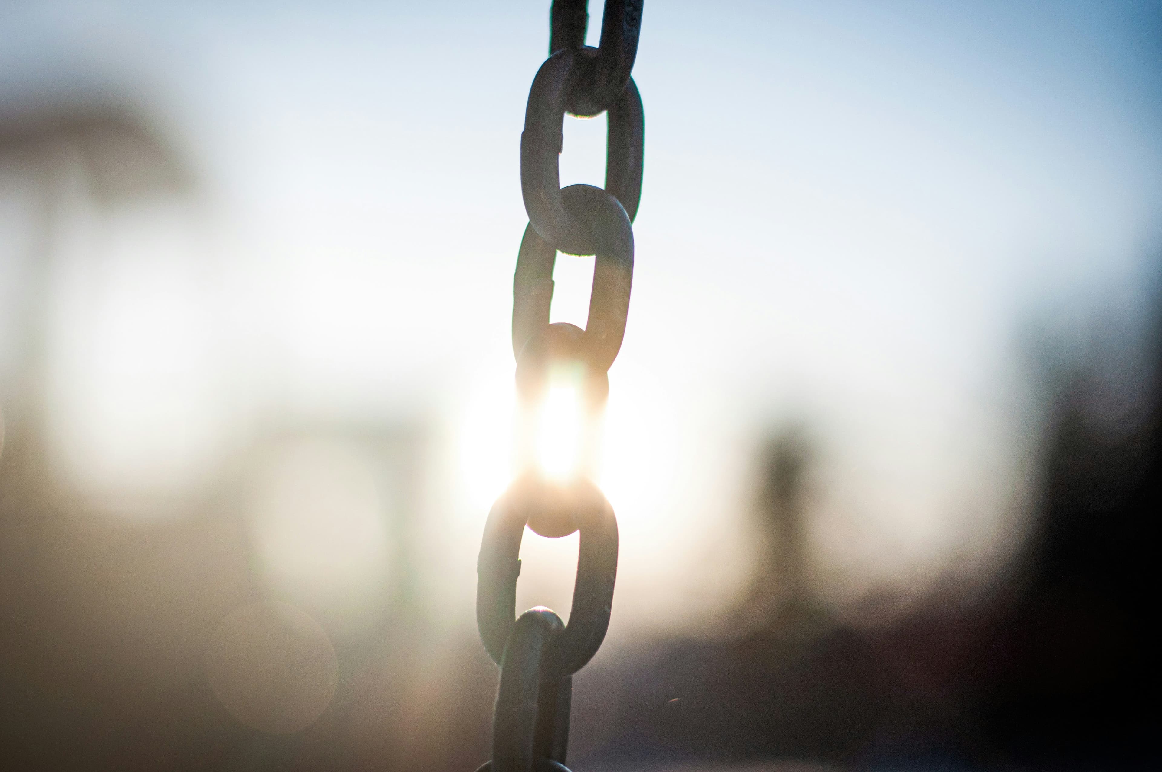 Chain with light coming through from behind